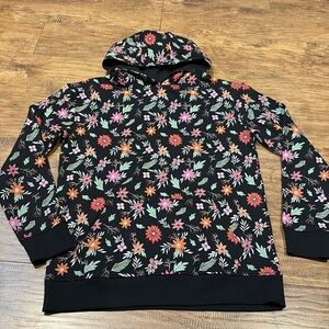Ripzone floral sweater hoodie with kangaroo pouch